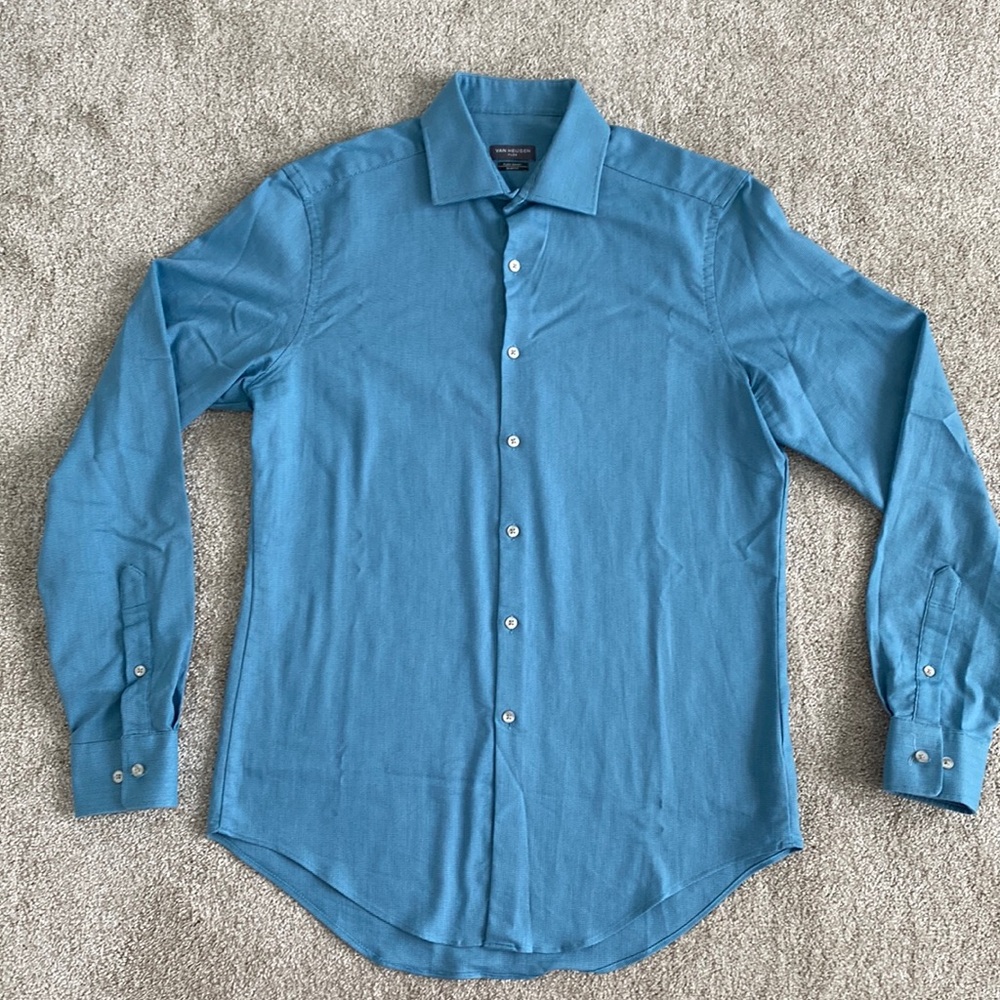 Men’s Van Heusen Flex Dress Shirt Slim Fit Size 15.5” Neck, 34/35 NWOT